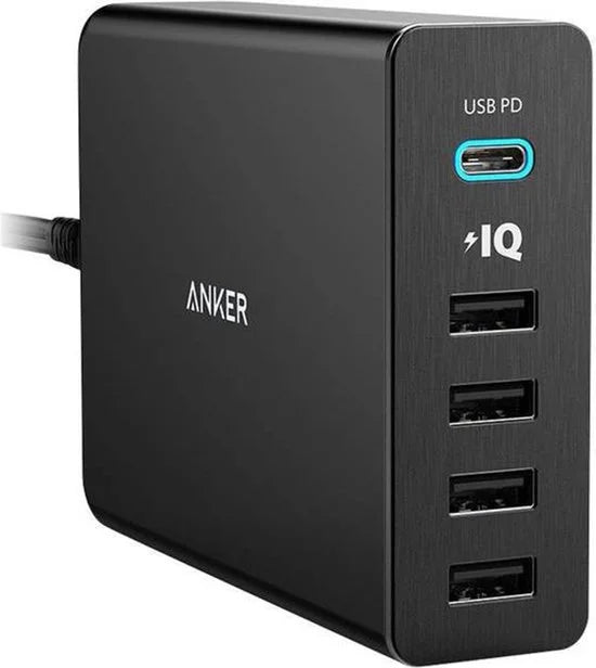 Anker PowerPort 5+ - 4x USB-A / 1x USB-C - Zwart