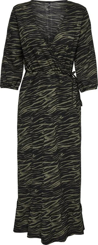 ONLY ONLOVA 3/4 MID CALF WRAP DRESS JRS Dames Jurk - Maat M
