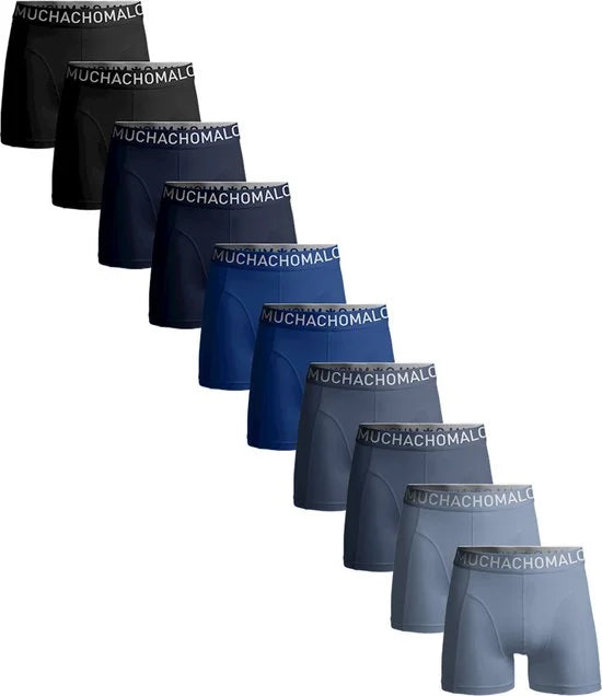 Muchachomalo Heren Boxershorts 10 Pack - Normale Lengte - Maat L - 95% Katoen - Mannen Onderbroek met Zachte Elastische Tailleband