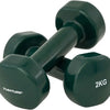 Tunturi Dumbbell set - 2 x 2,0 kg - Vinyl - Groen - incl. gratis fitness app