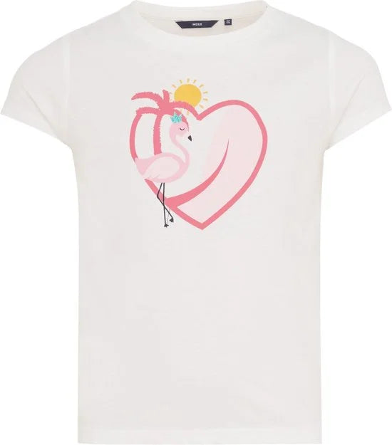 Mexx T-shirt Short Sleeve With Artwork Meisjes - Off White - Maat 146-152