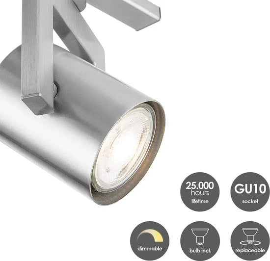 Home Sweet Home - Industriële LED Opbouwspot Concrete - Beton - 49/11.5/18.5cm - 3 lichts plafondspot - Dimbaar - inclusief LED lichtbron - GU10 fitt