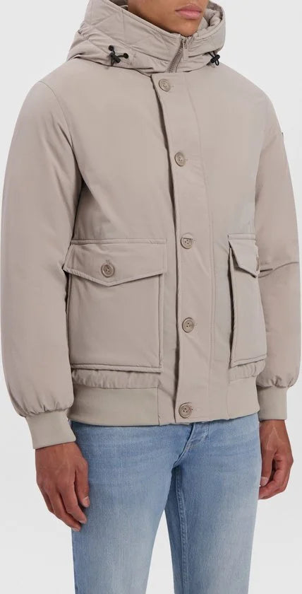 Purewhite - Heren Regular fit Jackets Padded - Taupe - Maat XL