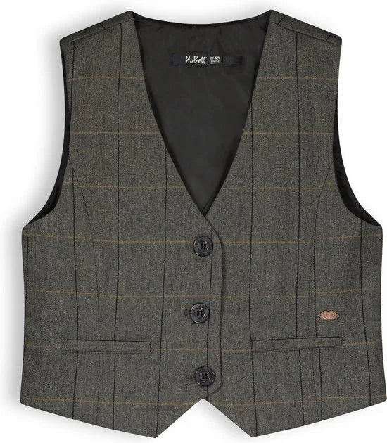 Meisjes gilet geruit - Tintin - Navy blauw