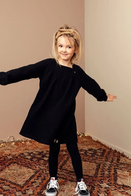 LOOXS Little 2232-7832-099 Meisjes Jurk - Maat 98 - Zwart van 100% cotton