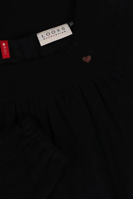 LOOXS Little 2232-7832-099 Meisjes Jurk - Maat 98 - Zwart van 100% cotton