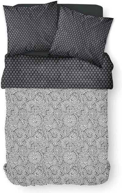 Crazy Minas Bedset - 2 personen - 220 x 240 cm - polyester - zwart geometrisch patroon - TODAY