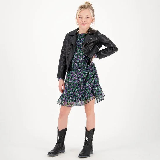 Vingino meiden leatherlook vest Temani Deep Black