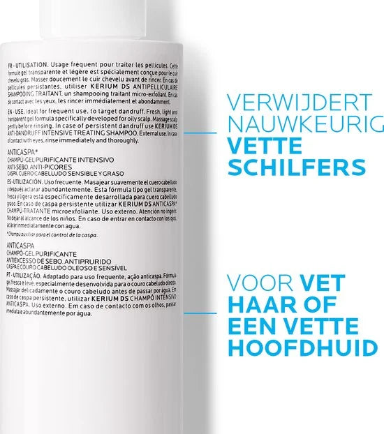 La Roche-Posay Kerium Anti-roos micro-exfoliërende gelshampoo - Vet Haar 200ml