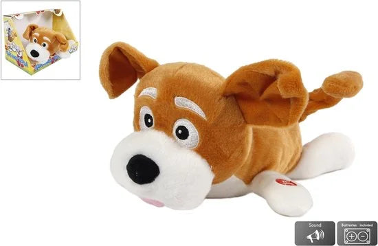 Toys Amsterdam Knuffelhond Junior 28 Cm Pluche Bruin/wit
