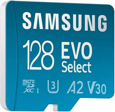 Samsung EVO Select microSD Memory Card, 128GB micro SD XC UHS-I U3 130MB/s Full HD & 4K UHD SD Card Memory Card with Adapter, MB-ME128KA/EU
