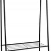 Kledingrek - Schoenenrek - Met twee planken - Voor kleding - Kleding ophangen - Zwart - Metaal