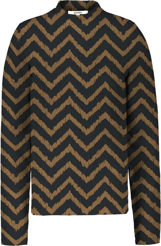 Garcia T-shirt Longsleeve I30006 4167 Golden Brown Dames Maat - XXL