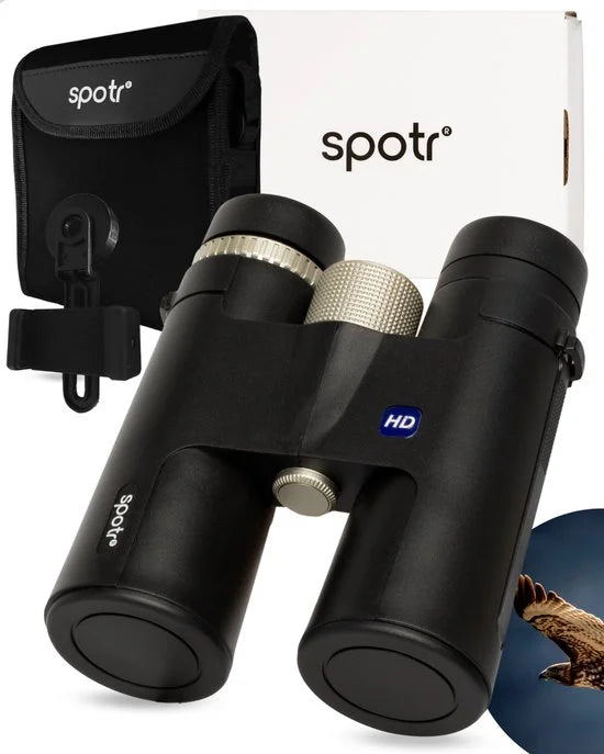 SPOTR® Verrekijker 12x42 HD - Inclusief Telefoonhouder - Voor Volwassene - Compact