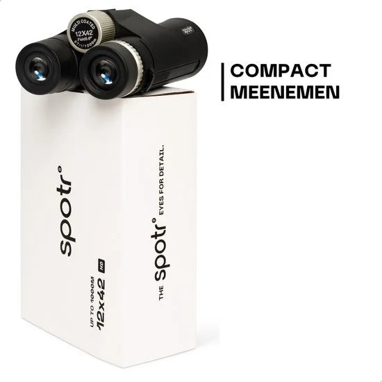 SPOTR® Verrekijker 12x42 HD - Inclusief Telefoonhouder - Voor Volwassene - Compact