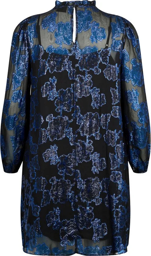ZIZZI MKLEA, L/S, BLK DRESS Dames Jurk - Black - Maat L (50-52)