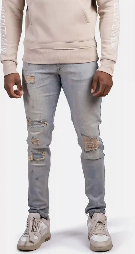 Malelions Destroyer Jeans Heren Blauw - Maat: W28
