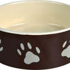 TRIXIE VOERBAK POOTMOTIEF KERAMIEK BRUIN / TAUPE