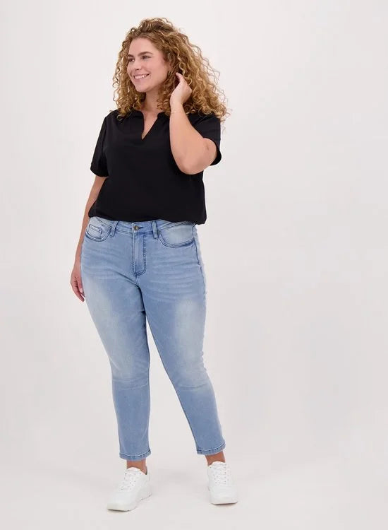 Blauwe Broek van Je m'appelle - Dames - Plus Size - 48 - 2 maten beschikbaar