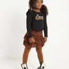 TerStal Meisjes / Kinderen Europe Kids Ruche Rokje All-over Print Bruin In Maat 98/104