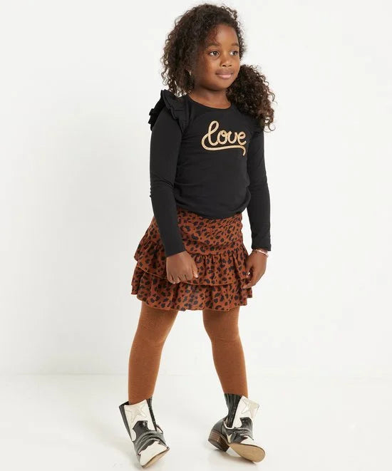 TerStal Meisjes / Kinderen Europe Kids Ruche Rokje All-over Print Bruin In Maat 98/104
