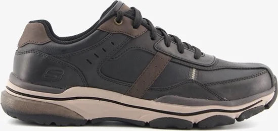Skechers Romago Elmen leren heren sneakers - Zwart - Extra comfort - Memory Foam - Maat 41