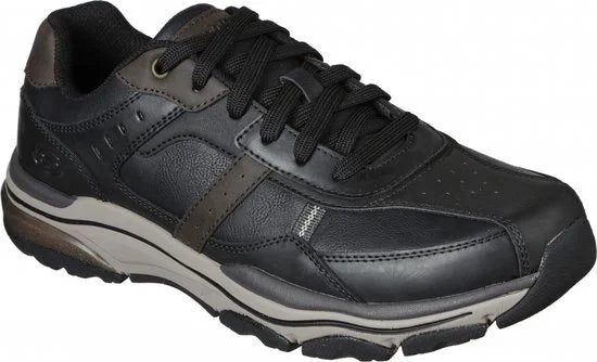 Skechers Romago Elmen leren heren sneakers - Zwart - Extra comfort - Memory Foam - Maat 41