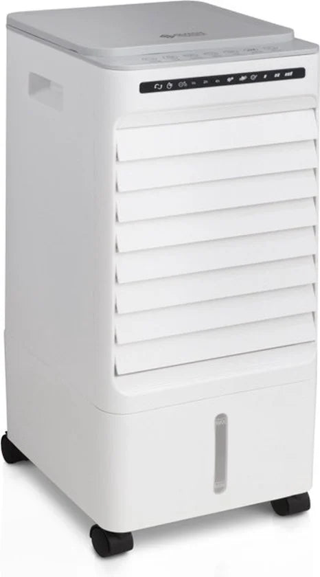 Dutch Originals Aircooler op Wielen - Luchtcooler 6 Liter - Mobiele Aircooler met 3 Snelheden - Met Ingebouwde Timer en Zelfdraaiende Functie - 65 W