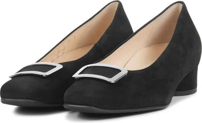 Hassia Dames Pumps / Damesschoenen - Suède - Geen hoogte 2 cm cm - 302627 - Zwart - Maat 41/41+