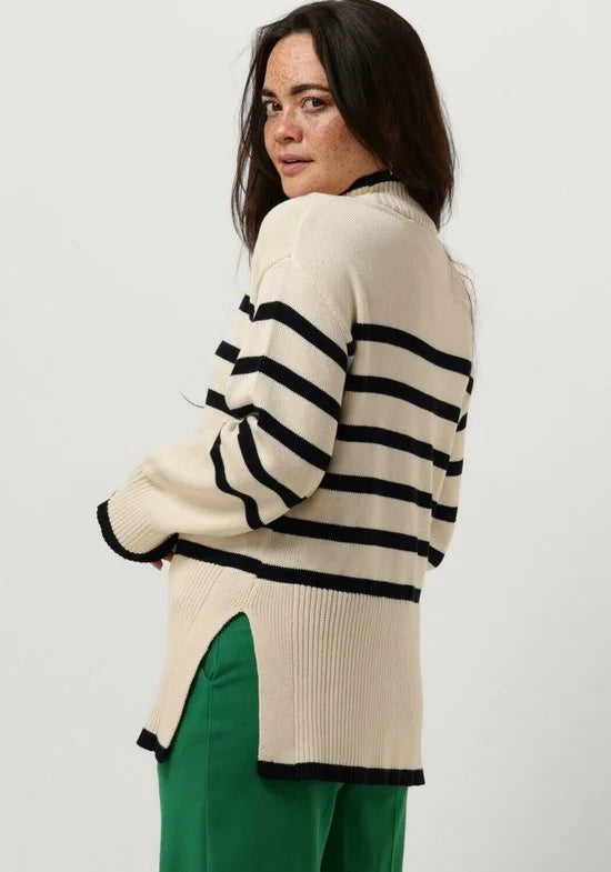 Minus Leonie Turtleneck Knit Pullover Truien & vesten Dames - Sweater - Hoodie - Vest- Ecru - Maat M