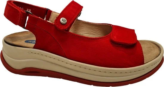 Wolky Sandalen Adura rood nubuck