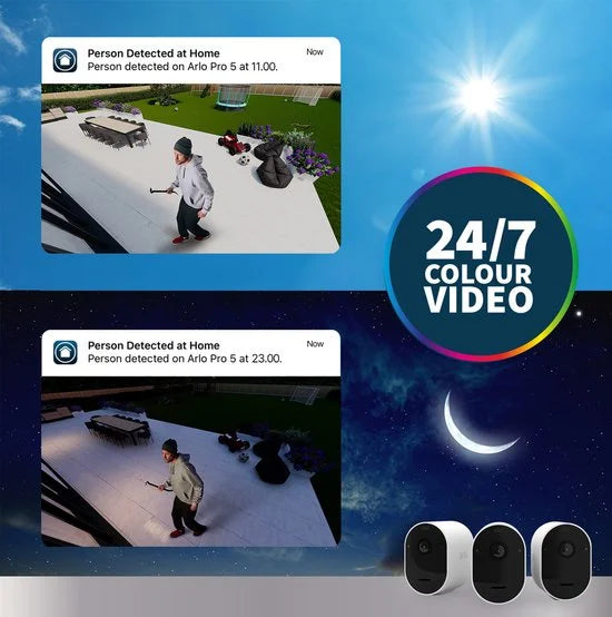 Arlo Pro 5 2K Spotlight Draadloze Beveiligingscamera, 1 cam-kit wit