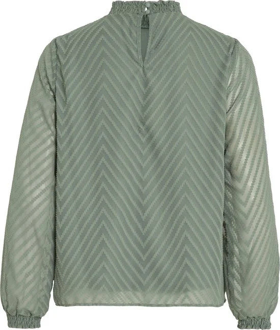 VILA - VIMICHELLE L/S HIGH NECK TOP/RP4/KA - Dames - Blouses