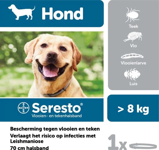 Seresto Teken- En Vlooienband Large - Anti tekenmiddel - per stuk > 8 Kg