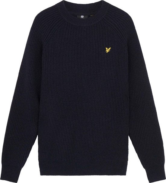 Lyle & Scott Shaker Stitch Mock Neck Jumper Truien & Vesten Heren - Sweater - Hoodie - Vest- Blauw - Maat M
