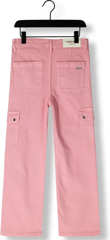 Vingino Cato Cargo Jeans Meisjes - Broek - Roze - Maat 158