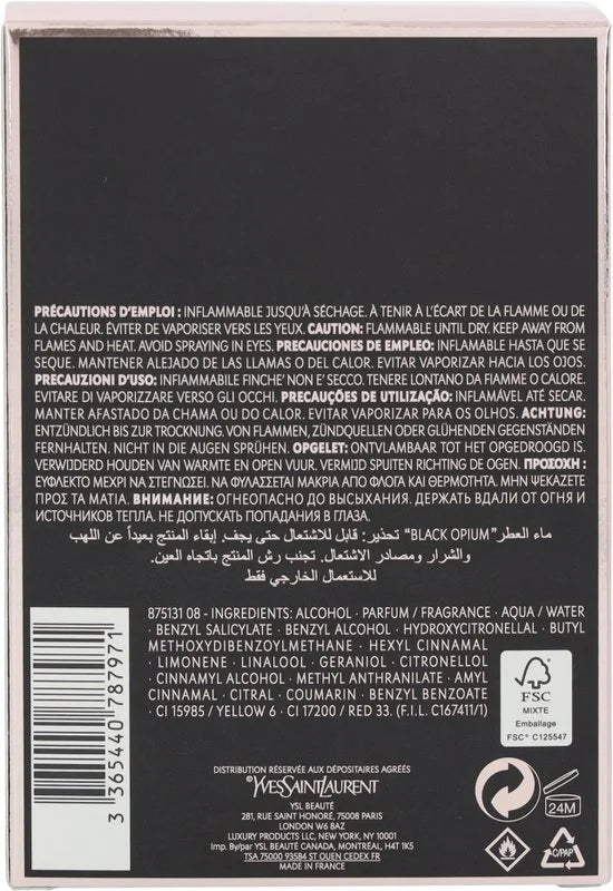 Yves Saint Laurent Opium Black 90 ml Eau de Parfum - Damesparfum