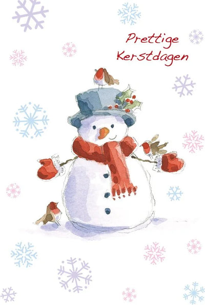 Kaarten - Kerst - Hangpak - Sneeuwpop - 10st. - HPK.1007