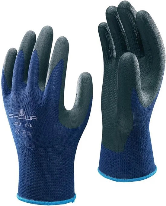 Showa handschoenen - 380 - maat L - grijs / blauw - NBR - foam grip