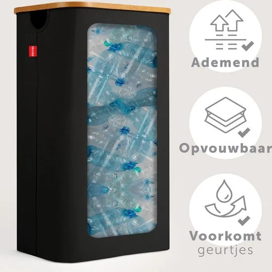 Afvalscheiding - Recycle afvalbak - 100L - Statiegeld container - Lege Flessen - Zwart