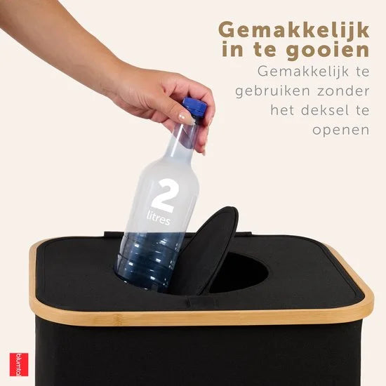Afvalscheiding - Recycle afvalbak - 100L - Statiegeld container - Lege Flessen - Zwart