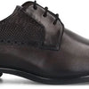 Manfield - Heren - Zwarte leren veterschoenen - Maat 40