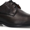 Manfield - Heren - Zwarte leren veterschoenen - Maat 40