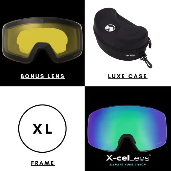 MowMow L/XL - LOCAL Heren Skibril + BONUS lens - Magnetisch - UV400