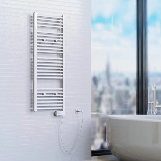 EISL Designradiator Handdoekradiator Elektrisch 120 x 50 cm met Timer, Wit