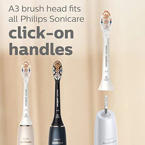 Philips Sonicare Premium All-in-One (A3) vervangende tandenborstelkopjes, tandvleesverzorging, plaqueverwijdering, whitening, 4 borstelkopjes, wit, HX9094/65