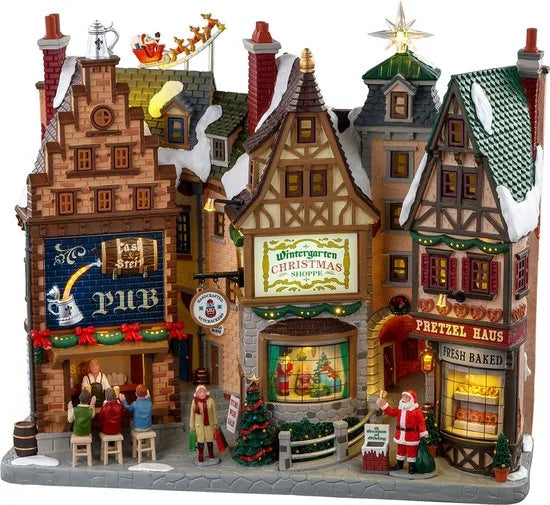 Lemax - 'Wintergarten Lane' - Verlicht gebouw - Exclusief adapter (werkt ook op batterijen)