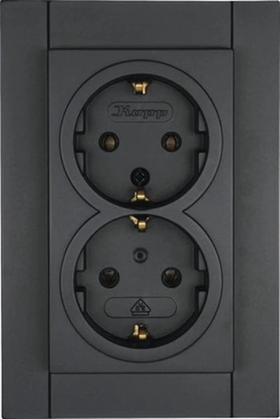 KOPP Athenis 55 Inbouw wandcontactdoos 2-voudig antraciet