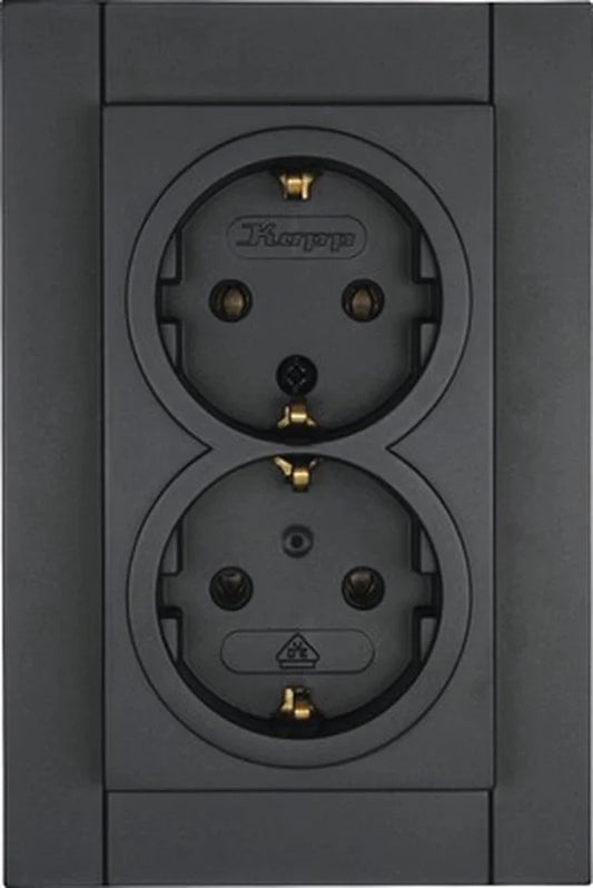 KOPP Athenis 55 Inbouw wandcontactdoos 2-voudig antraciet