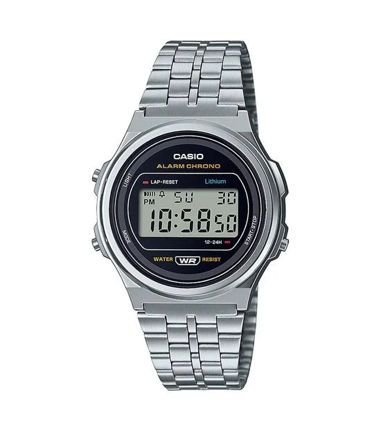 Casio Vintage Iconic A171WE-1AEF Unisex Horloge 37 mm - Zilverkleurig